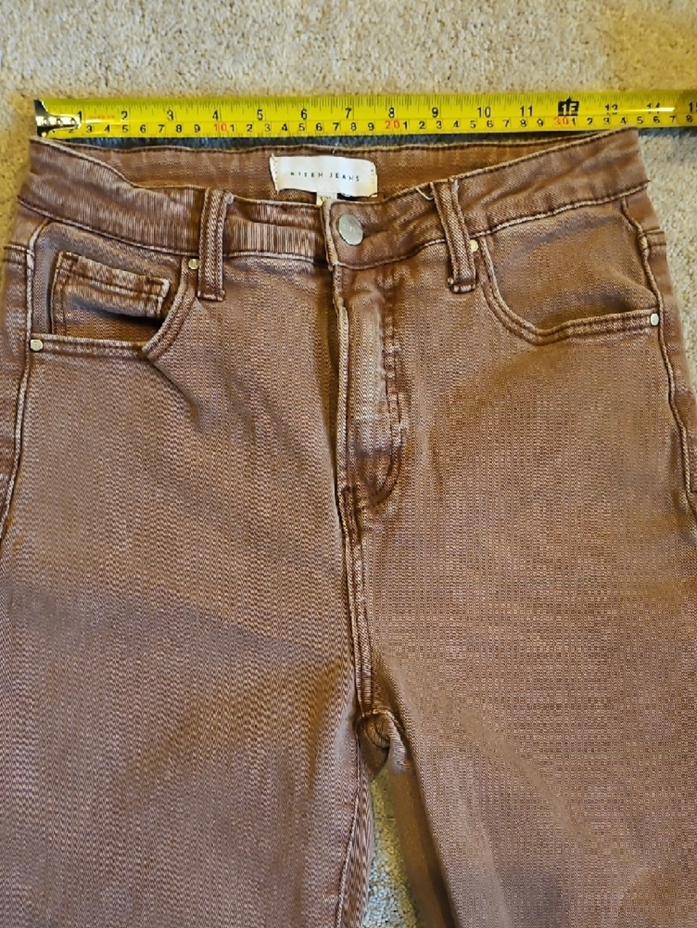 Risen Women's Brown Wide-Leg Jeans with Raw Hem - Picture 5 of 12